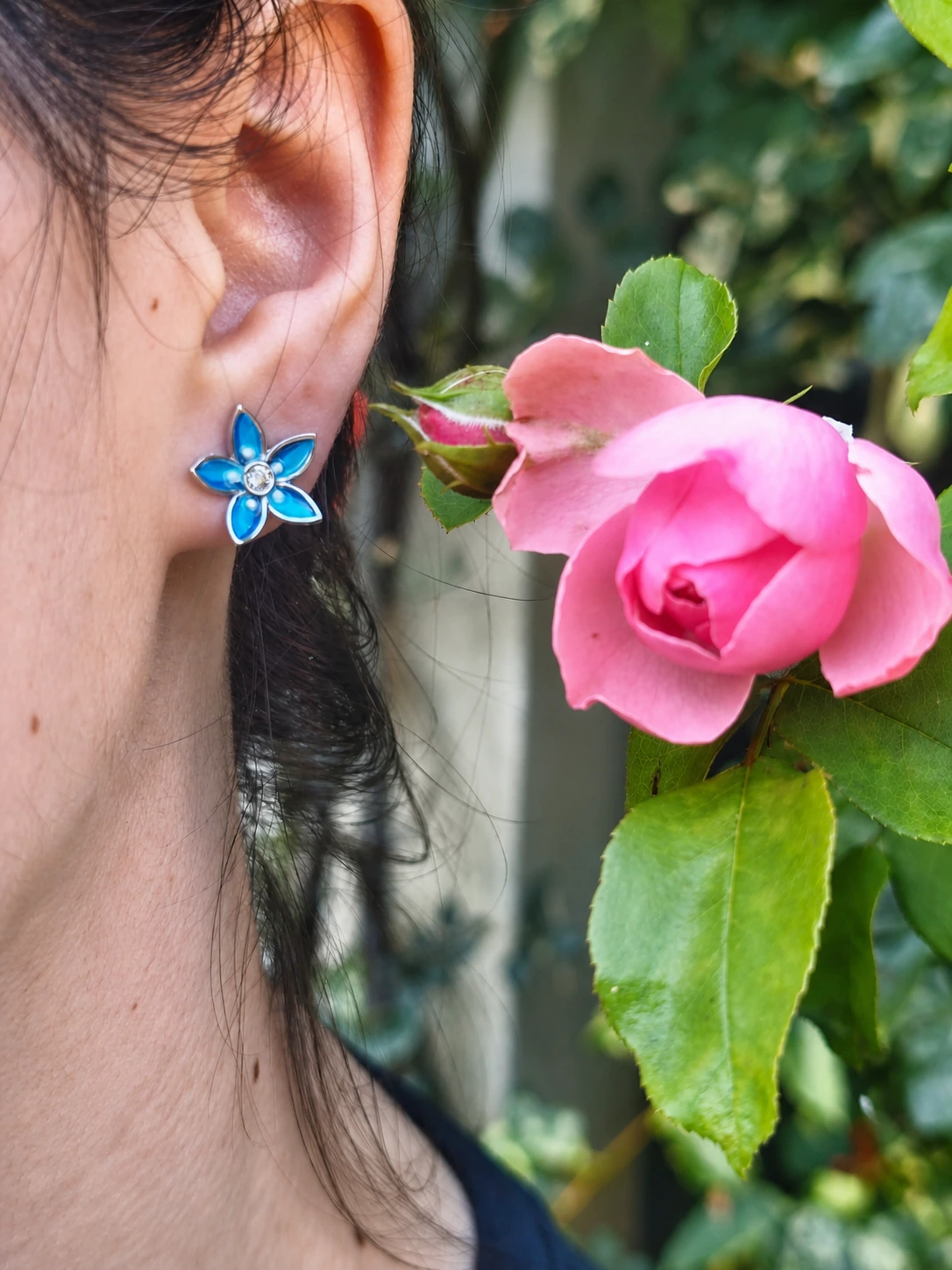 Sterling Silver Forget-Me-Not Stud Earrings